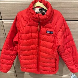 Patagonia Boys Vibrant Red Shell Puffer Jacket